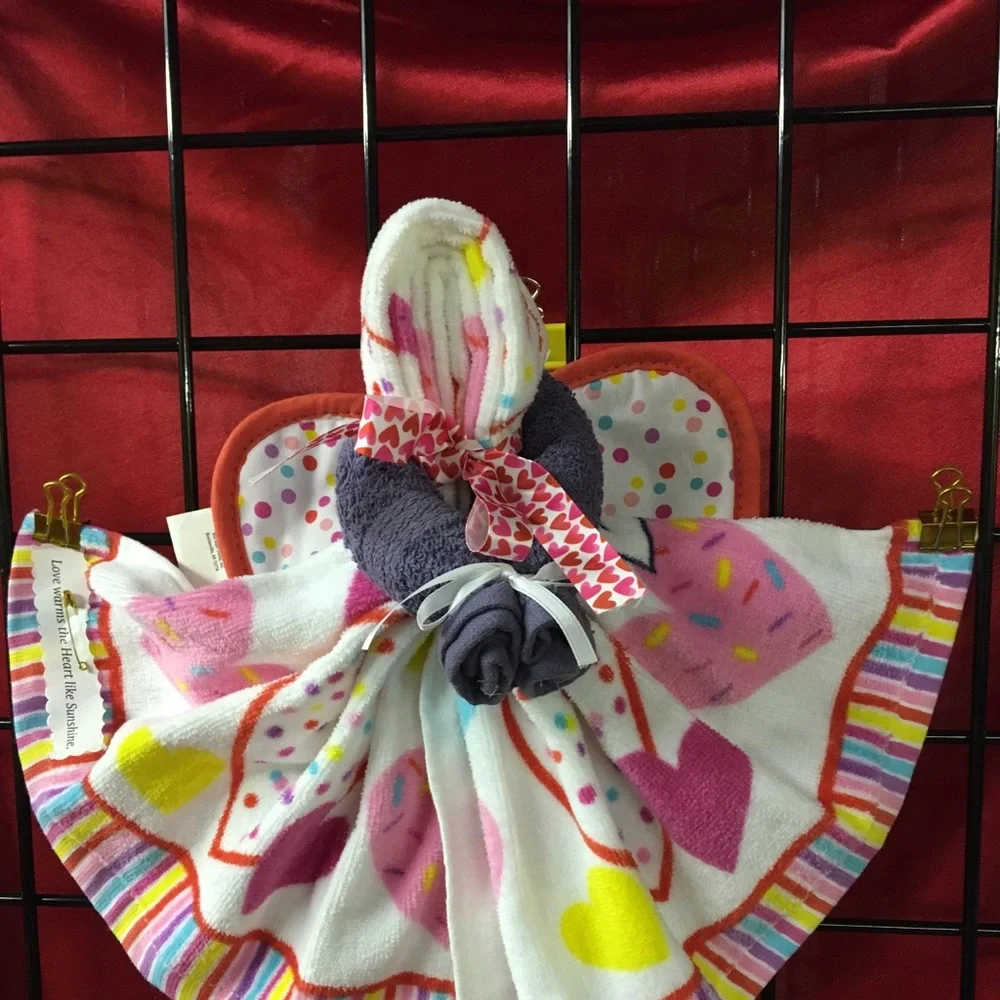 Kitchen Towel Love Angel New Handmade w/hearts 💕